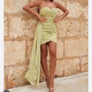 Lavish, Alice, pleated, chiffon, sweetheart, mini dress